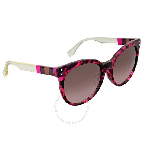 Fendi Pequin Fuchsia Havana Brown Shade Sunglasses